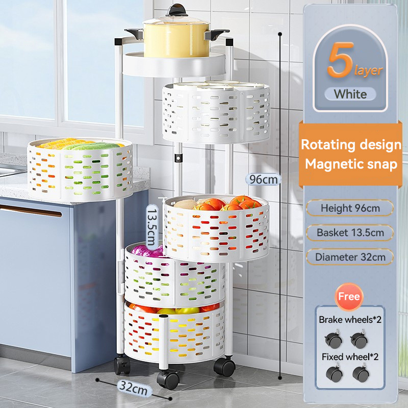 Stainless Steel Kitchen Rotating Rack Rak Dapur Basket Rack Vegetable ...