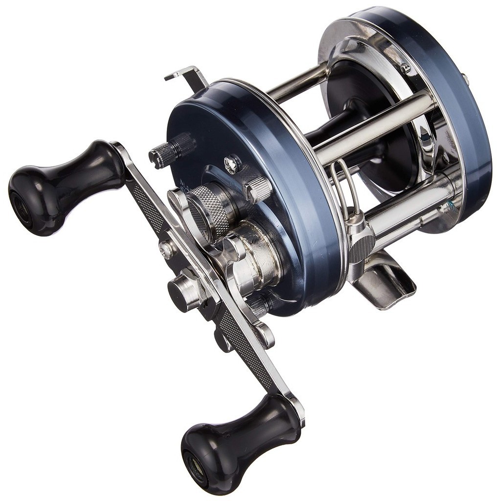 FREE SHIPPING- Vintage Chrome ABU Sweden Ambassadeur High Speed 4500C Fishing Reel Seated on a Brown Handle With Grip
