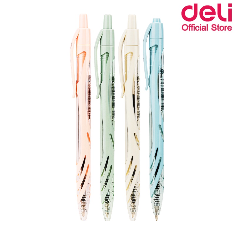 deli-q70-bl-ball-point-pen-0-7mm-ปากกาลูกลื่นแบบกด-หมึกน้ำเงิน-0-7mm-คละสี-1-แท่ง-ปากกากด-เครื่องเขียน-อุปกรณ์การเรียน