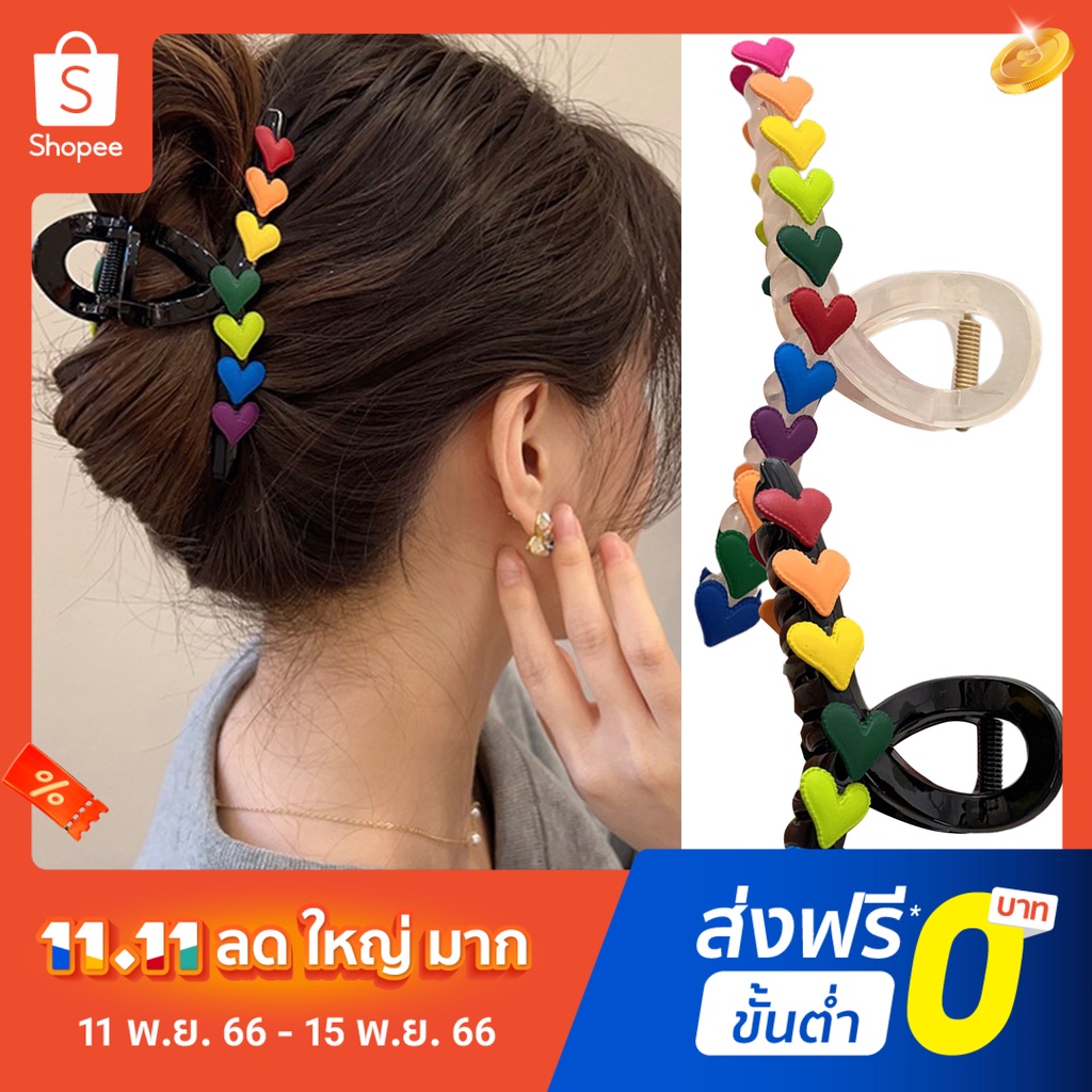 pota-กิ๊บติดผม-รูปหัวใจ-สีสันสดใส-แข็งแรง-สําหรับผู้หญิง