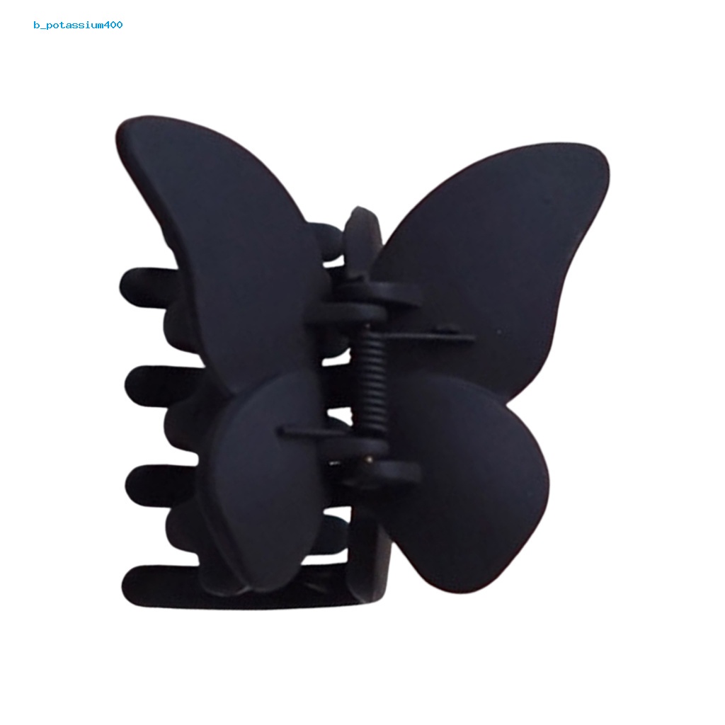 pota-wear-resistant-hair-clamp-for-thin-medium-hair-girls-matte-butterflies-jaw-clip-solid-color