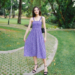 Chic No.9 : ชุดเดรส Dress - Violet Lavender👋ปัดซ้ายที่รูปเพื่อดูขนาดสินค้า