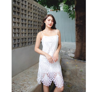 Chic No.9 : ชุดเดรส Dress - Lace Stitching👋ปัดซ้ายที่รูปเพื่อดูขนาดสินค้า