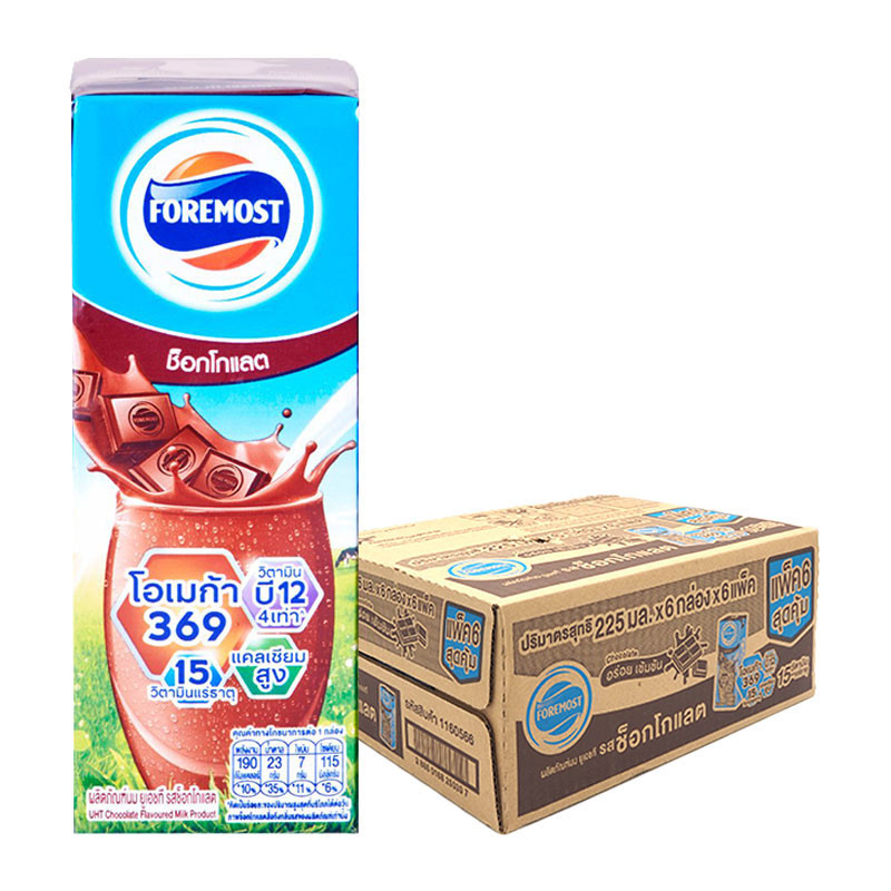 โฟร์โมสต์ นมยูเอชที รสช็อกโกแลต 225 มล. x 36 / FOREMOST UHT Milk ...