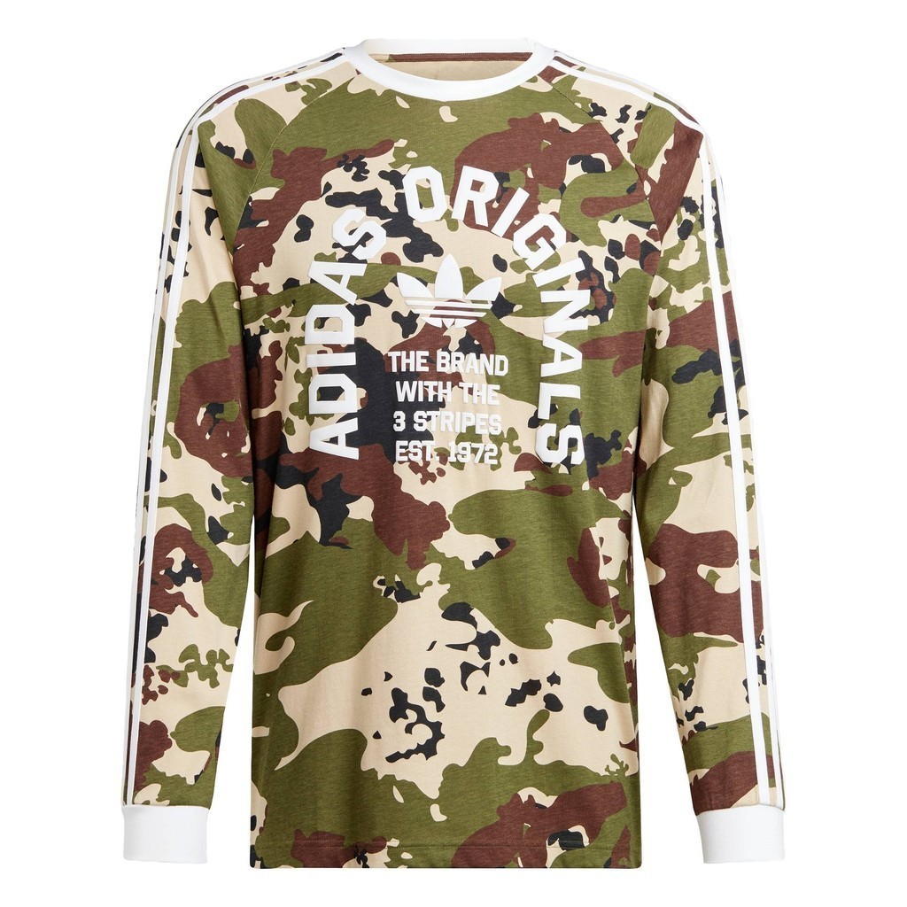 adidas Lifestyle Camo Long Sleeve Cali Tee Men White IS2921 Shopee Thailand