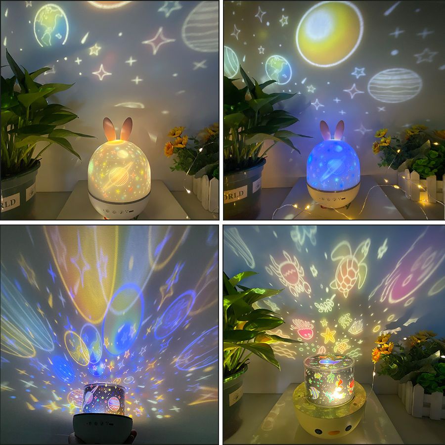 dreamy-star-projection-lamp-หมุนได้-night-light-ลำโพงบลูทูธห้องนอนบรรยากาศโคมไฟเทศกาลของขวัญวันเกิดของขวัญวันเกิด
