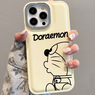 เคสโทรศัพท์มือถือนิ่ม ลายการ์ตูนโดราเอมอน สีดํา สําหรับ iPhone 14Promax 13 12 11 7Plus X XR xsmax