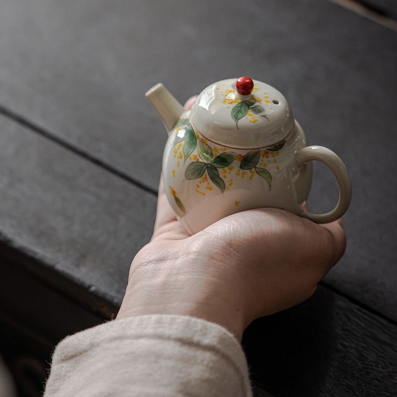 มือวาดหอมหวาน-osmanthus-fulu-กาน้ำชาเซรามิค-kung-fu-ชุดชาชา-sketch-หม้อ-underglaze-สีในครัวเรือน-master-ถ้วยถ้วยชา