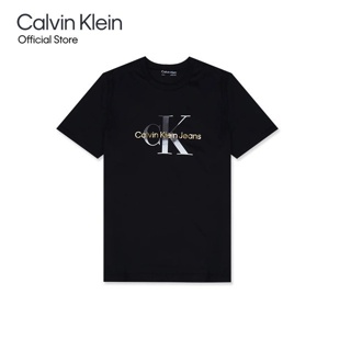 CALVIN KLEIN เสื้อยืดผู้ชาย ทรง Regular รุ่น 40IC848 BAE - สีดำ