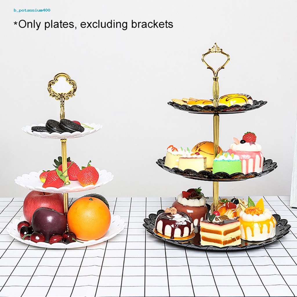 pota-3pcs-dessert-plate-cake-dessert-plate-stand-dustproof