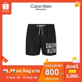 CALVIN KLEIN กางเกงว่ายน้ำผู้ชาย รุ่น KM00739 BEH - สีดำ
