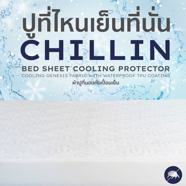 cushy-ผ้าปูที่นอนเย็น-ผ้าปูที่นอนกันเปื้อน-ผ้าปูที่นอน-แบบเย็นพิเศษ-รุ่น-chillin-สัมผัสใหม่จากเส้นใยเย็นพิเศษ-กันนํ้าได้-กันไรฝุ่น