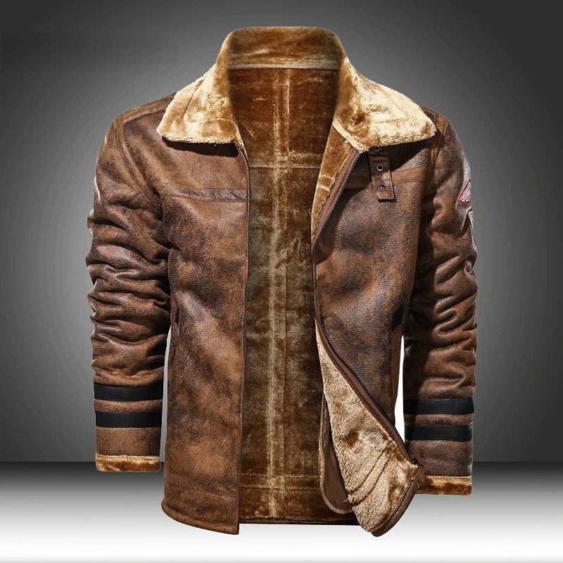 Leather jackets business 2024 Slim Genuine Leather Bomber Jacket Men ...