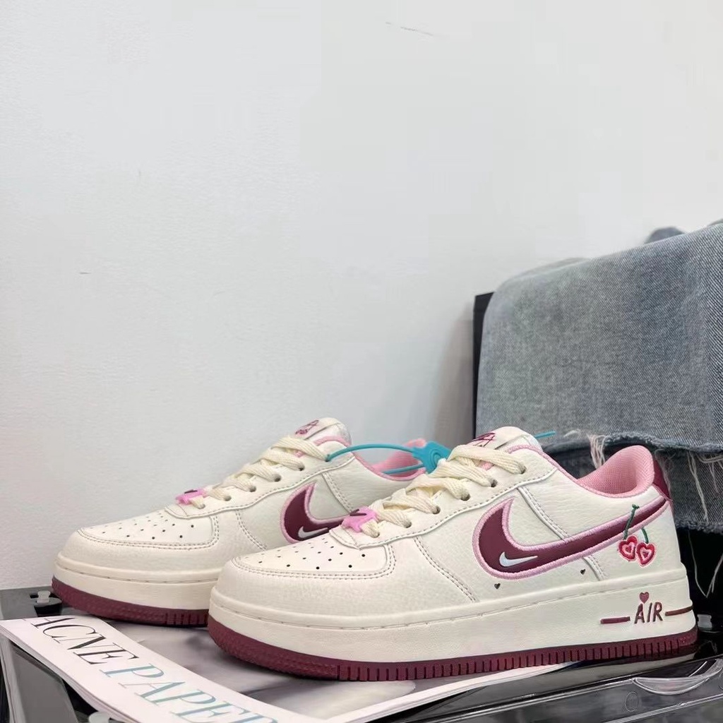 air-force-one-pink-lace-up-shoes-รองเท้าผ้าใบสำหรับบุรุษและสตรี