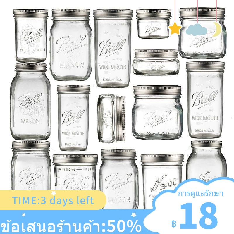 ♤∏Ball Mason Jar อเมริกัน Mason CUP แก้ว Jar ค้างคืนข้าวโอ๊ตถ้วย ...