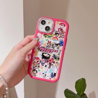 C298 [พร้อมส่งในไทย🐝] เคสไอโฟน iPhone เคสพาวเวอพัฟทั้งเรื่อง ลายแน่น หลังแข็งใส ขอบชมพูกันกระแทก