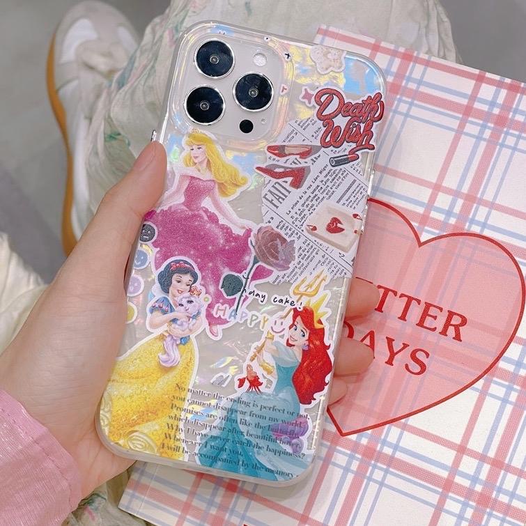 c158-พร้อมส่งในไทย-เคสไอโฟน-iphone-เคสสามพริ้นเซสชุดราตรีมักโฮโลวิ้ง