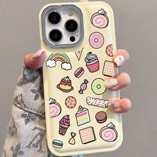 เคสโทรศัพท์มือถือแบบนิ่ม โลหะ ลายไอศกรีม เค้ก หวานแหวว สําหรับ iPhone 14Promax 13 12 11 7Plus X XR xsmax