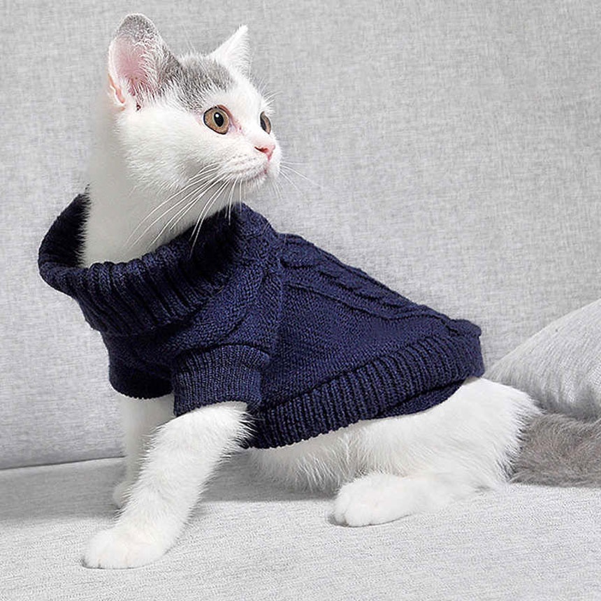 เสื้อไหมพรมคอเต่า-เสื้อกันหนาวหมาแมว-ชุดสัตว์เลี้ยง-clawset-bkk