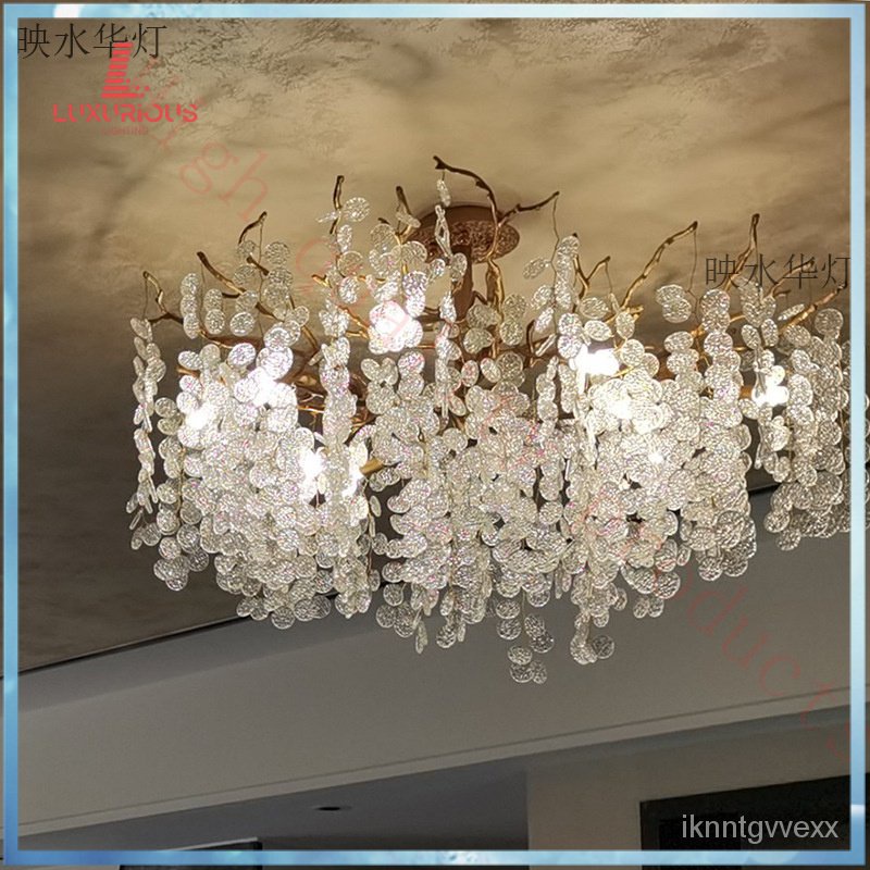 ☃ Hong KongStyle Light Luxury Crystal Chandelier Lamp in the Living