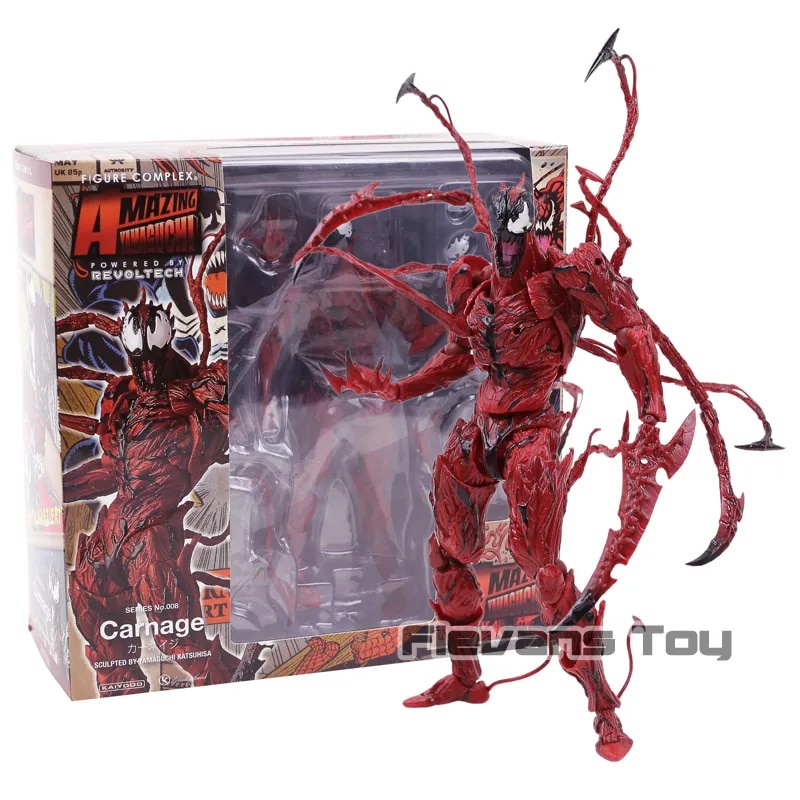 98X Marvel Revoltech Series NO.008 Carnage Deadpool Spiderman Gwen ...
