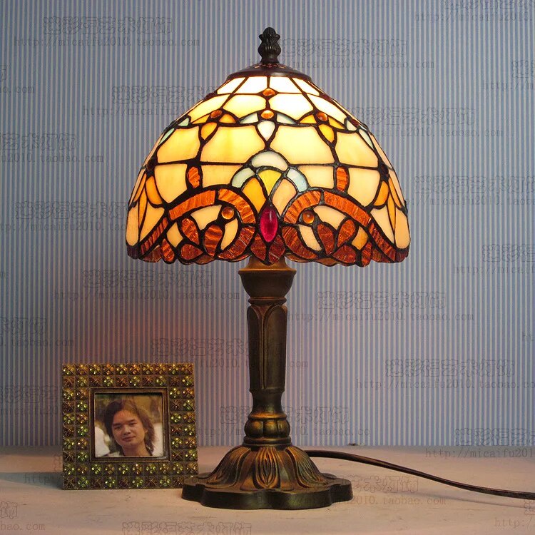56s 8inch Tiffany lighting Mediterranean Stained Glass Lampshade