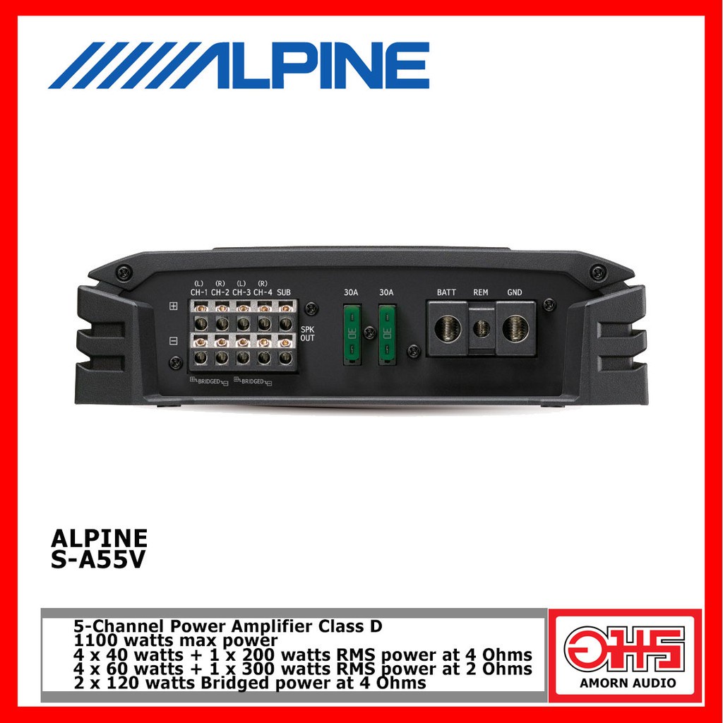 alpine-s-a55v-5-channel-power-amplifier-class-d-1100-watts-max-power-amornaudio-อมรออดิโอ