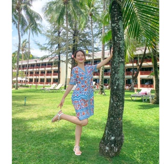 Chic No.9 : ชุดเดรส Dress : Boho Peacock👋ปัดซ้ายที่รูปเพื่อดูขนาดสินค้า