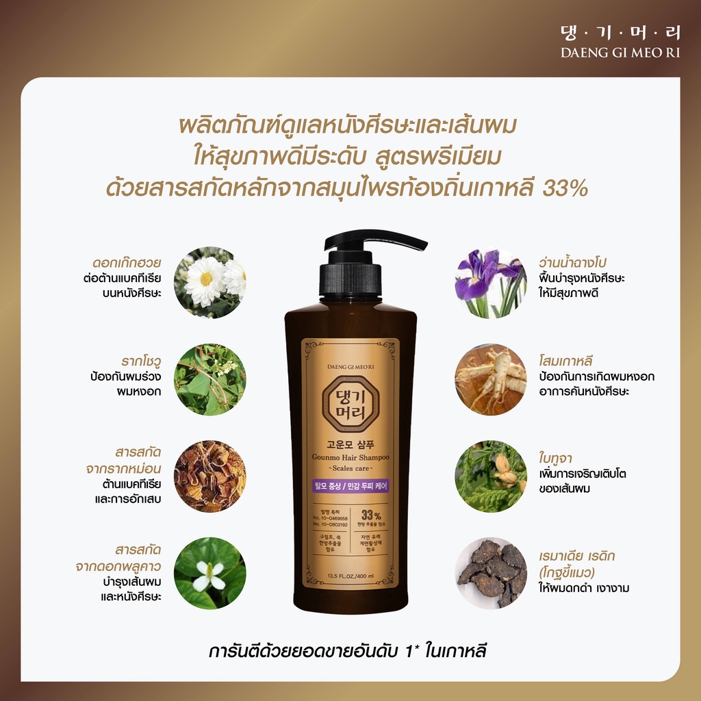 แชมพูลดผมร่วง-แทงกีโมรี-สูตรกึนโม-daeng-gi-meo-ri-gounmo-shampoo-400-ml-สูตรขจัดรังแค