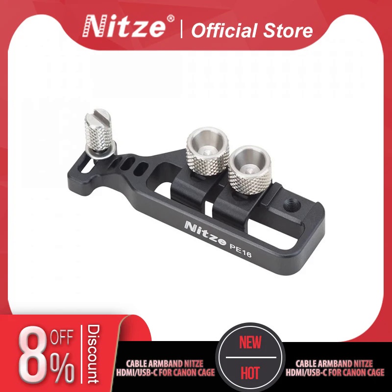 Morsetto Per Cavo HDMI/USB-C Nitze PE39 Per Gabbia Nikon Z 8 (T-N01A) - Fermacavo Per Fotocamera