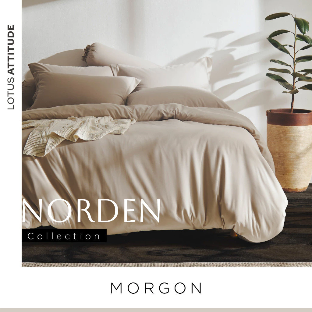 LOTUS ATTITUDE ชุดผ้าปูที่นอนพร้อมผ้านวม รุ่น Norden เทคโนโลยีผ้าถนอมผิว ทอ 990 เส้น