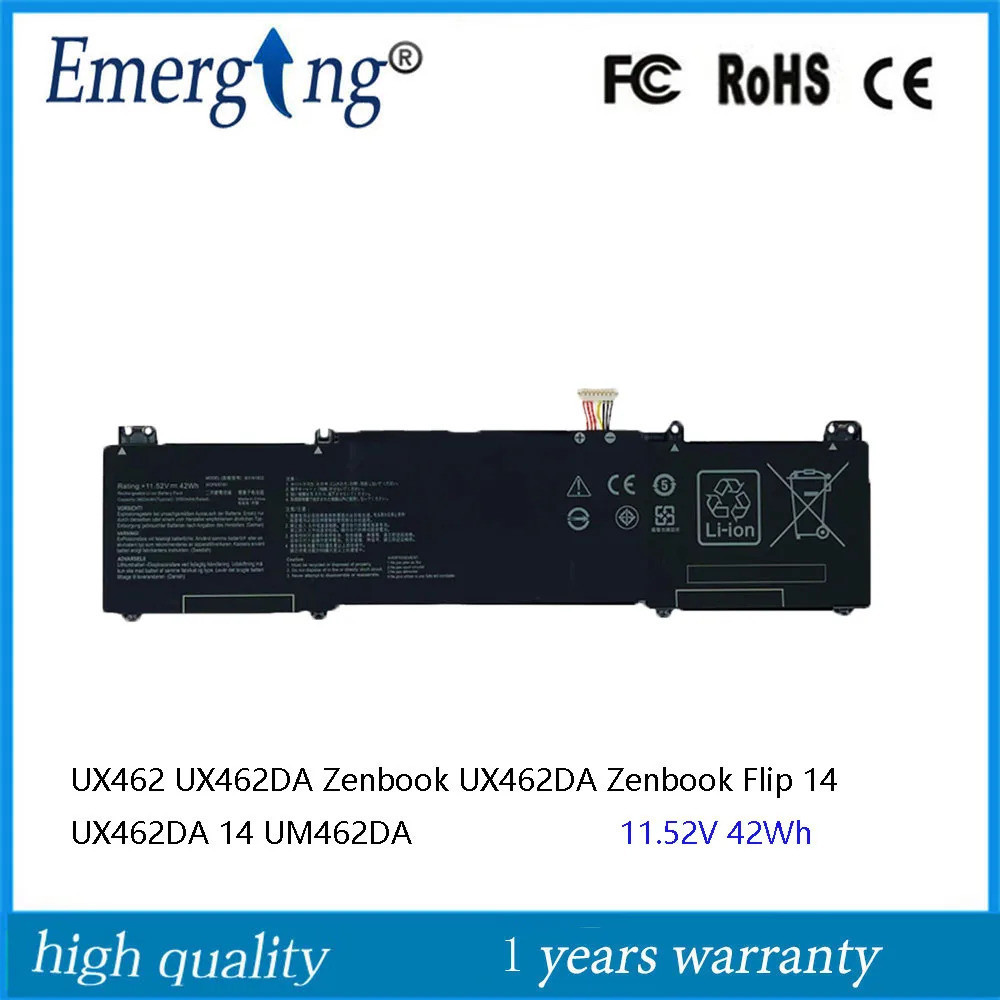 Batterie Pour Asus ZenBook Flip 14 - 11,52V 42Wh - Modèles UM462DA, UX462DA - Compatible B31N1822