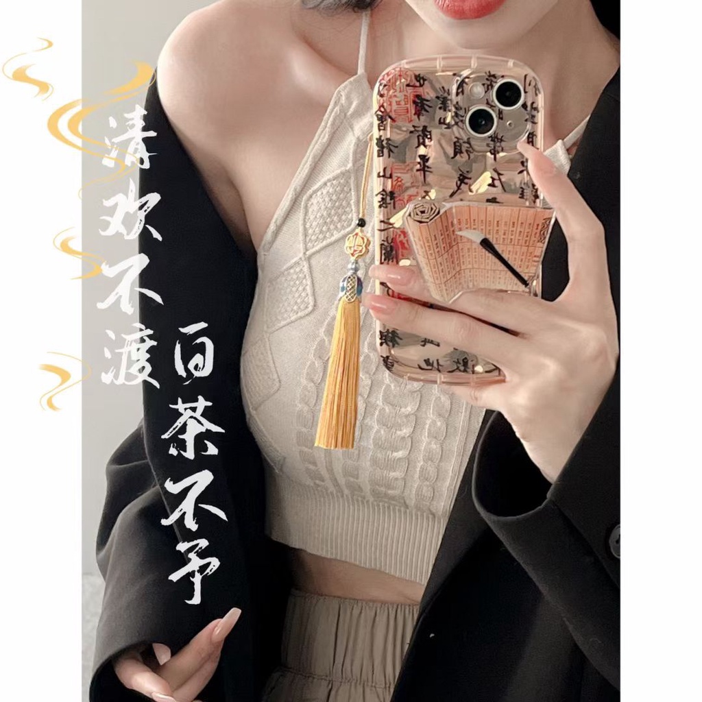 เคสโทรศัพท์มือถือ-พร้อมขาตั้ง-ประดับพู่-สําหรับ-apple-iphone-14pro-max-11-13pro-12promax