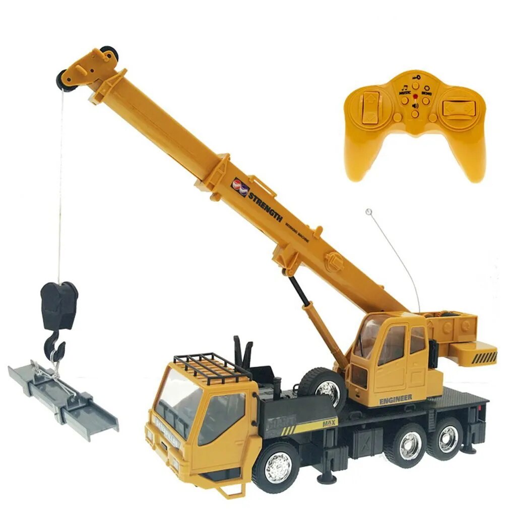00A Kids 124 Remote Control Truck Crane Toys Rechargeable RC Lift