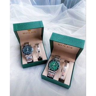 นาฬิกา Rolex ผู้หญิง Boxset สร้อยข้อมือ+กำไล+นาฬิกา  ปรับได้ตามขนาดข้อมือเลยไม่ว่าจะเล็กหรือใหญ่ ได้ไปทั้งset ตัวใหม่