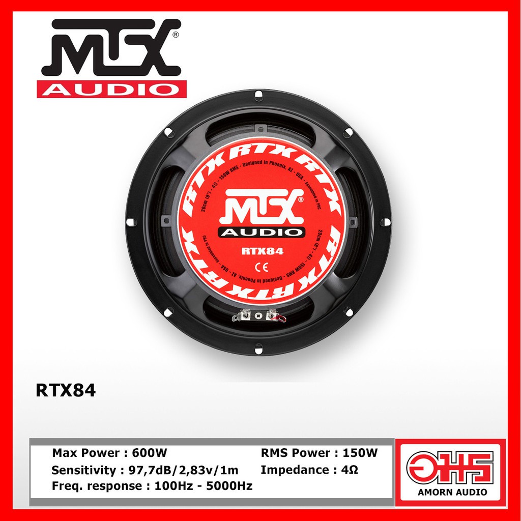 mtx-rtx84-เครื่องเสียงรถยนต์-ลำโพงเสียงกลาง-8นิ้ว-1ดอก-amornaudio-อมรออดิโอ