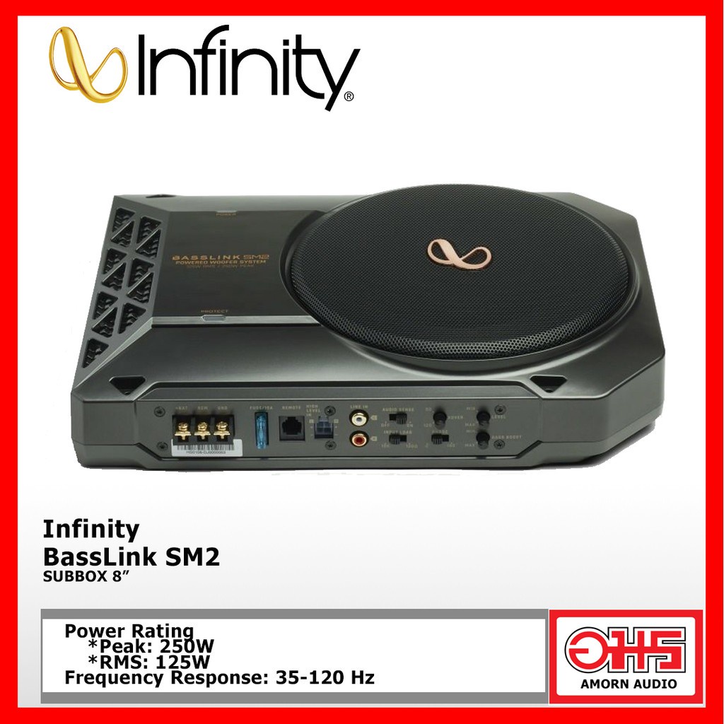 infinity-basslink-sm2-ซับบ็อก-ซับเบส-ซับใต้เบาะ-8-นิ้ว-125wrms-250wpeak-amornaudio-อมรออดิโอ