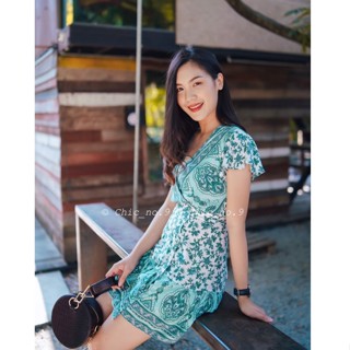 Chic No.9 : ชุดเดรส Dress - Boho Warp Green 👋ปัดซ้ายที่รูปเพื่อดูขนาดสินค้า