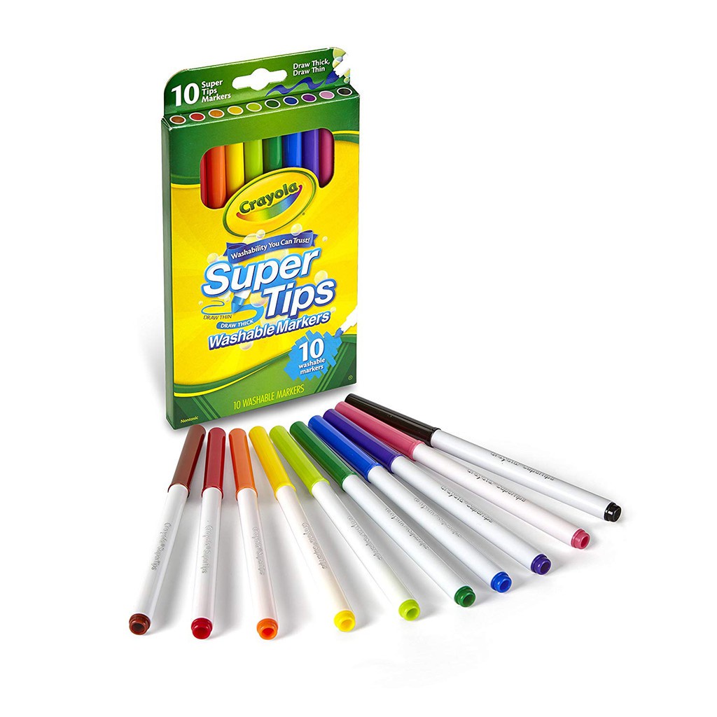 crayola-supertips-เครโยล่า-สีเมจิกล้างออกได้-10-20-50-100-สี-รับประกันสินค้า-ของแท้-100