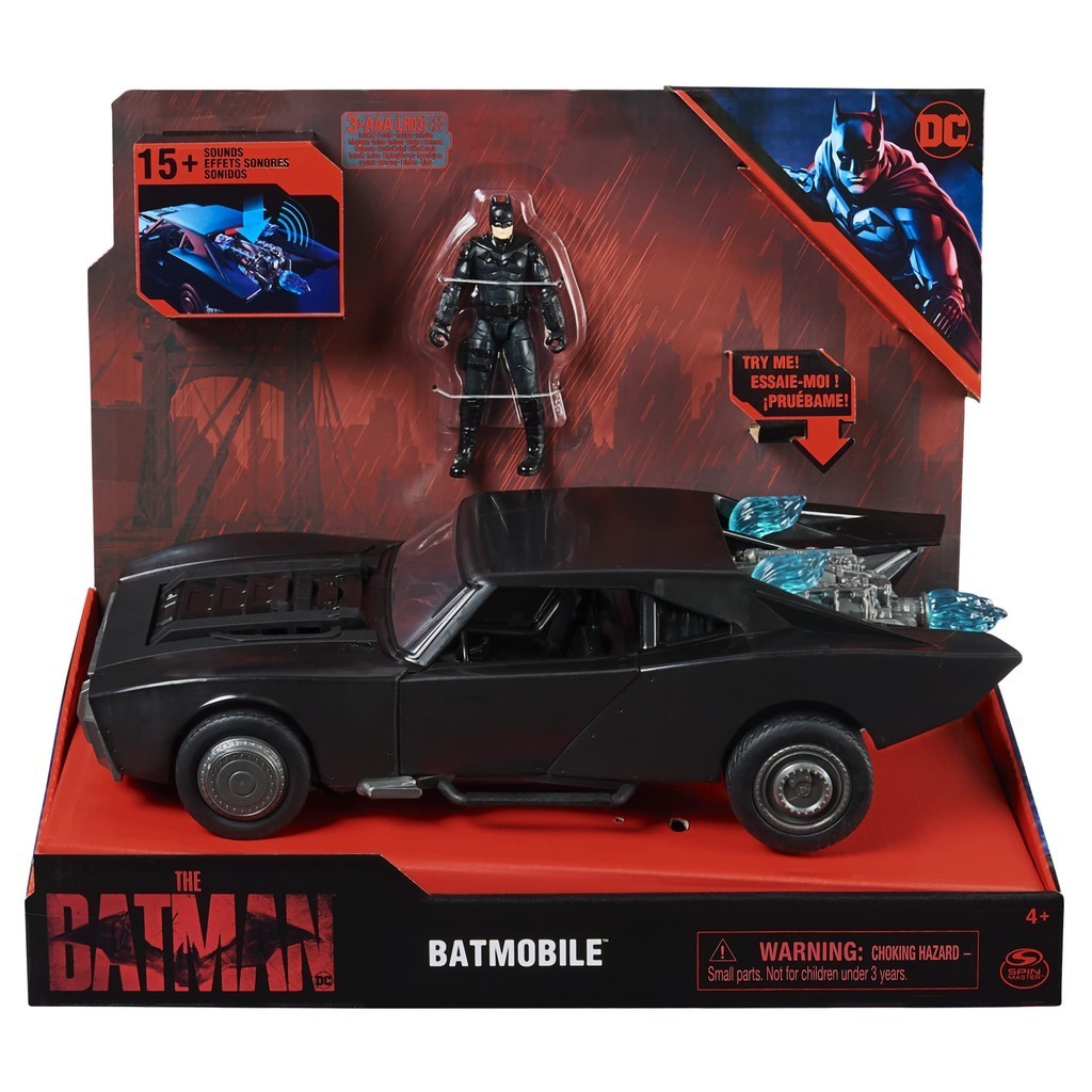 THE BATMAN SPIN MASTER แอ็คชั่นฟิกเกอร์ 4 นิ้วชุดยานพาหนะแสงและเสียง ...