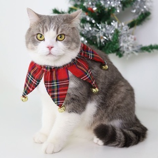 ปลอกคอคริสต์มาส ลายสก็อตสุดคลาสสิค ปลอกคอหมาแมว |Clawset.bkk