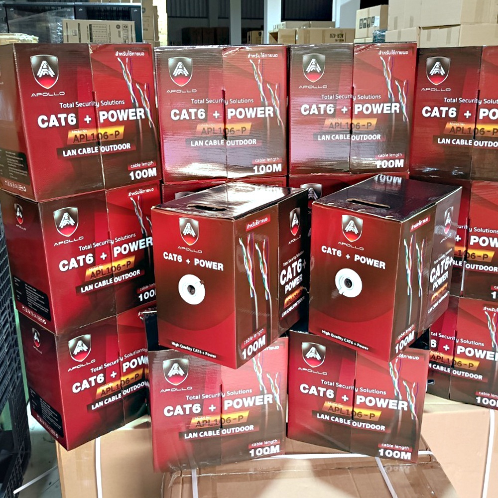 apollo-สายแลน-ไฟ-lan-power-cat6-utp-cable-outdoor-สำหรับใช้ภายนอก-100m-box-สายอินเตอร์เน็ท-สายnetwork-กล้องวงปิดcctv