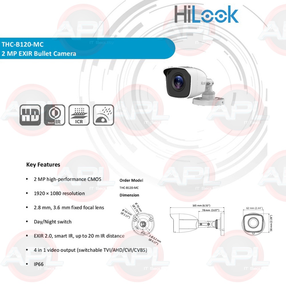 hilook-กล้องวงจรปิด-cctv-camera-2mp-outdoor-รองรับ-4ระบบ-สำหรับภายนอก-รุ่น-thc-b120-c-len-2-8mm-3-6mm