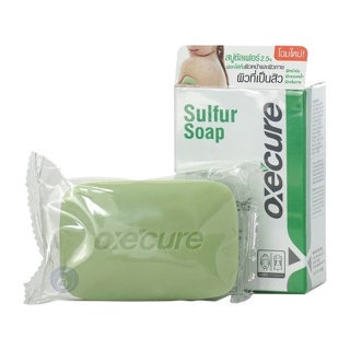 Oxecure สบู่ก้อน สำหรับผิวหน้า และผิวกาย Sulfur Soap 30g 100g ลดสิว กำจัดเชื้อแบคทีเรีย ลดปัญหากลิ่นตัว oxecure