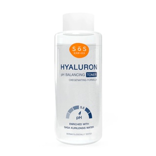 ลดเพิ่ม 8% 🔥 SOS Hyaluron pH Balancing Toner 300 ml โทนเนอร์สูตรไฮยาลูรอน อ่อนโยน [ ** SOS Toner 300mL ** ]