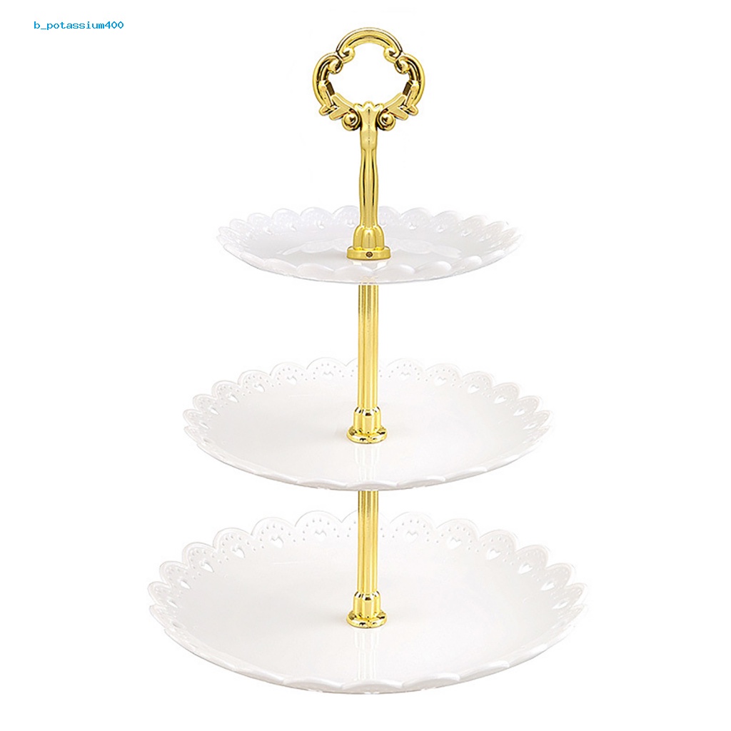 pota-3pcs-dessert-plate-cake-dessert-plate-stand-dustproof