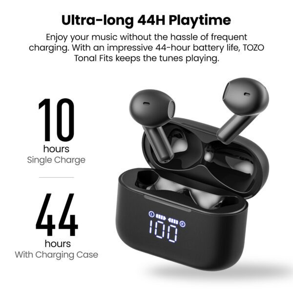 TOZO Tonal Fits หูฟังบลูทูธ หูฟังเอียบัด หูฟังไร้สาย max 10 hr/charge, IPX6, Bluetooth 5.3
