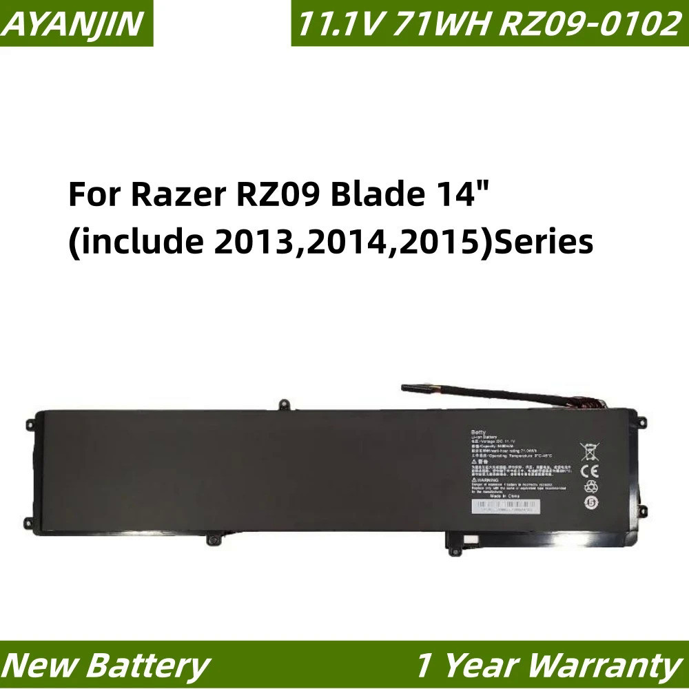 RZ09-0102 11.1โวลต์6400มิลลิแอมป์ชั่วโมงแบตเตอรี่แล็ปท็อปสำหรับ Razer ...