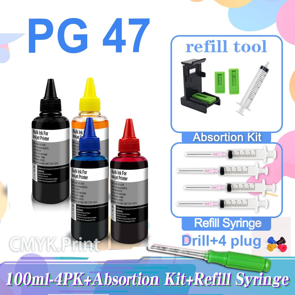 Canon PG 47 in cartridge CL 57 ink PG47XL CL57XL refillable 100ml ink ...