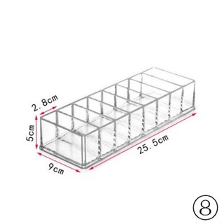 กล่องอะคริลิคใส 8 ช่อง สําหรับเก็บเครื่องสําอาง อายแชโดว์ ลิปสติก บลัชออน